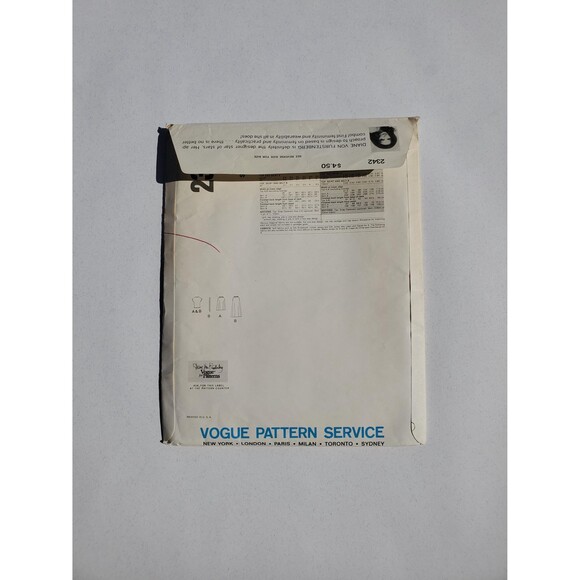 Vogue 2342 Vintage Diane von Furstenberg Pattern 1980 Top & Skirt Size 10 - Picture 2 of 3